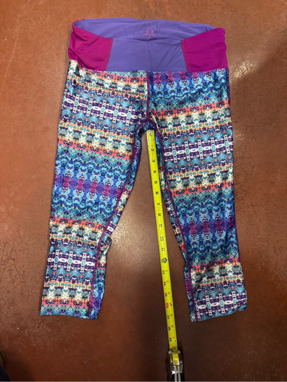 Prana Purple Multicolor Patterned Capri Leggings
